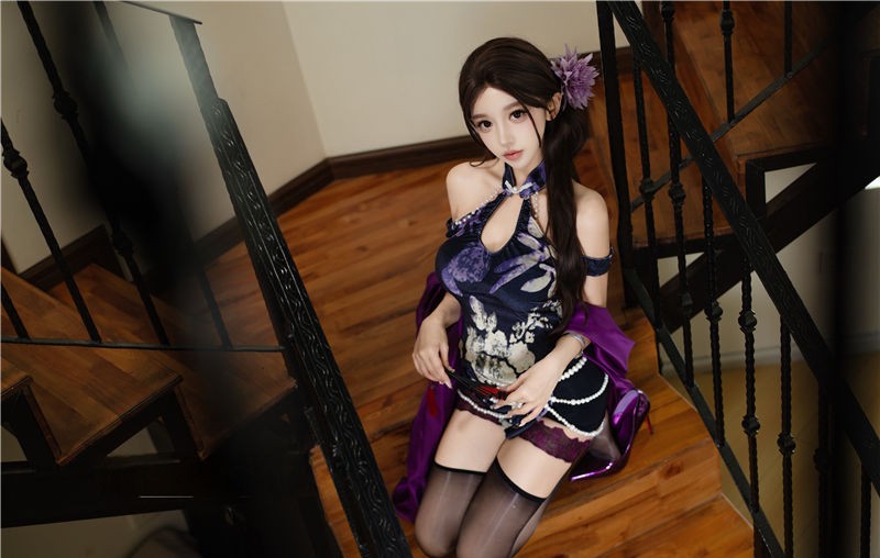 过期米线线喵 紫韵旗袍 [20P-118M]