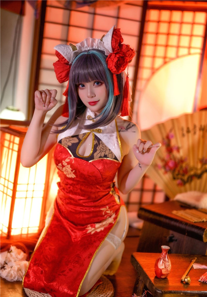 Zyra秋 碧蓝航线 柴郡 红旗袍[20P-177M]