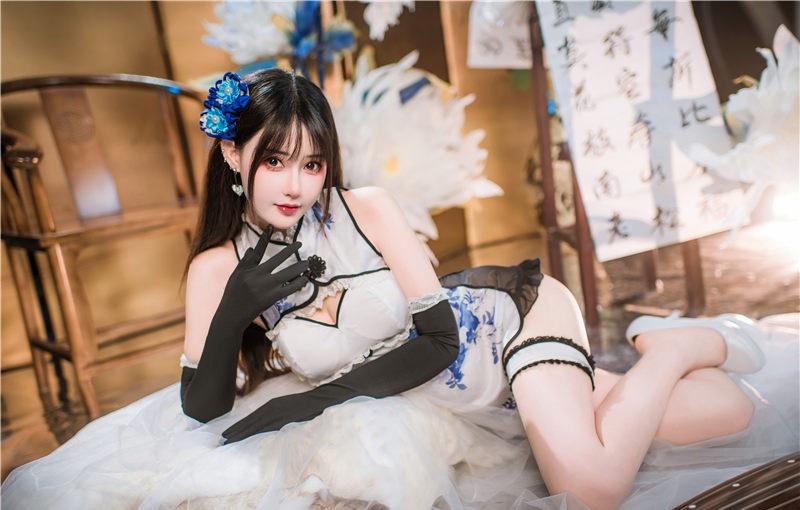 羽生三未 瓶儿 青花瓷旗袍[25P-307MB]