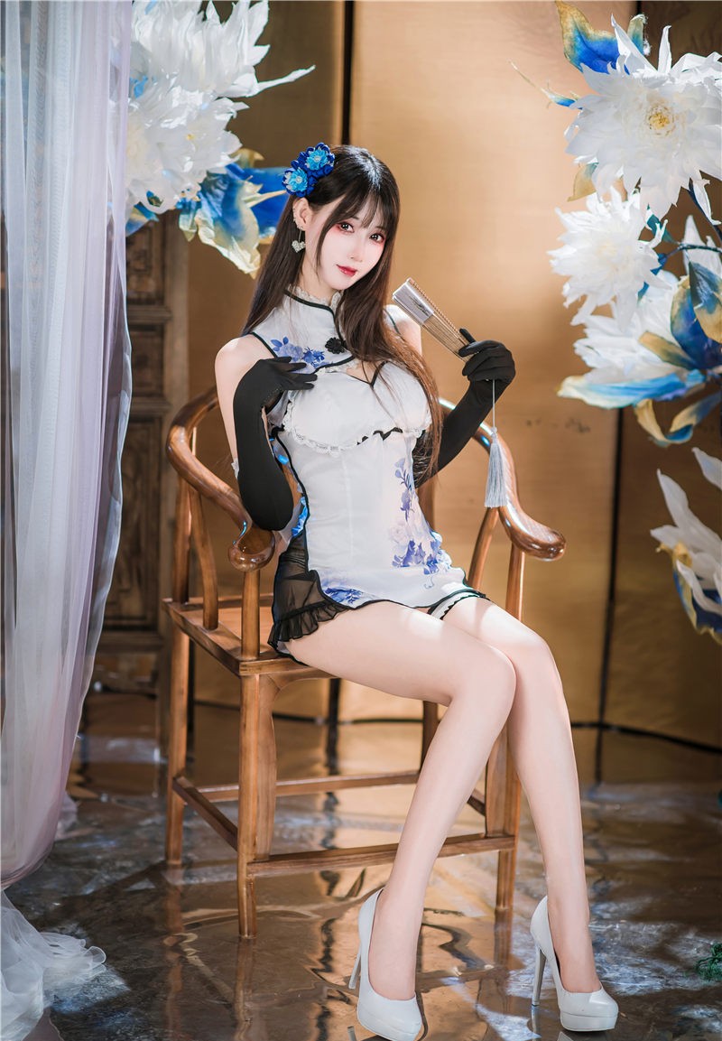 羽生三未 瓶儿 青花瓷旗袍[25P-307MB]