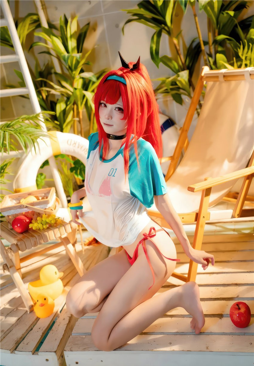 三無人型 Nikke 拉毗泳装·红色风情[32P-134M]