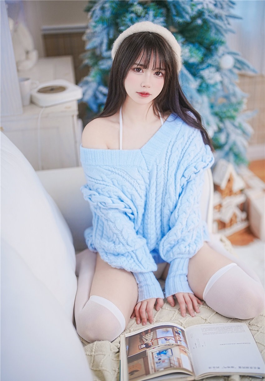 Tina很妖孽呀 蓝色秋冬毛衣[27P-168MB]